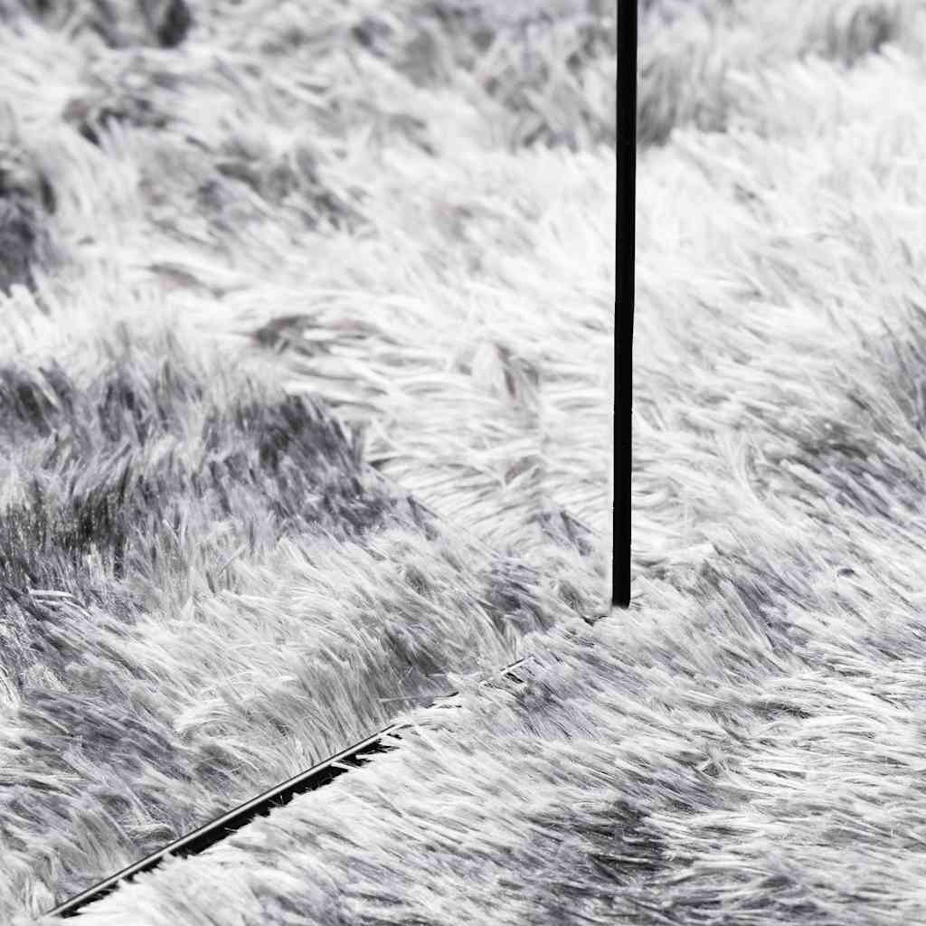 Teppich Shaggy Hochflor NAVARRA Silbergrau 120x120 cm Polyester