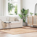 Teppich Shaggy Hochflor NAVARRA Beige 160x160 cm Polyester