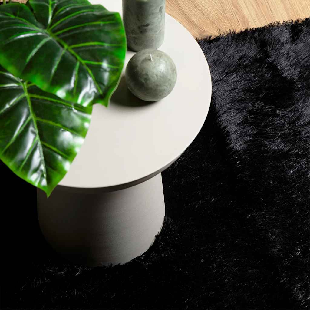 Teppich Shaggy Hochflor NAVARRA Schwarz 160x160 cm Polyester
