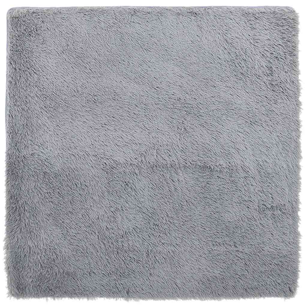 Teppich Shaggy Hochflor NAVARRA Hellgrau 160x160 cm Polyester