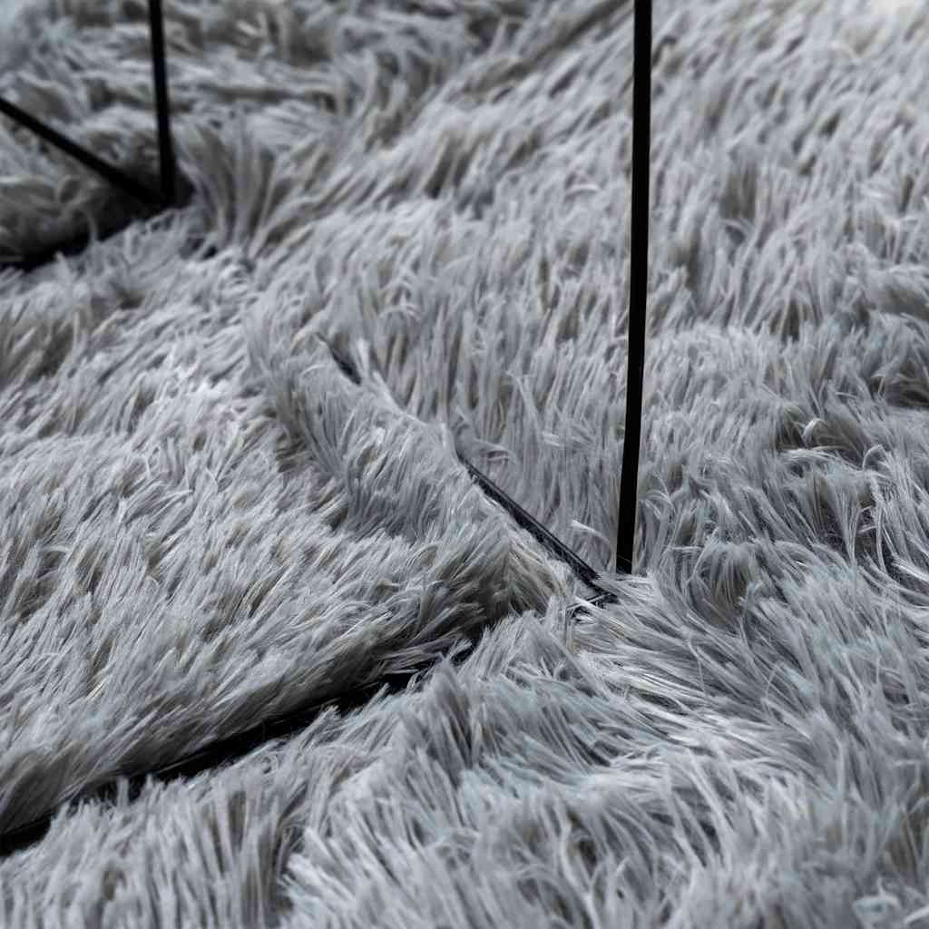 Teppich Shaggy Hochflor NAVARRA Hellgrau 160x160 cm Polyester