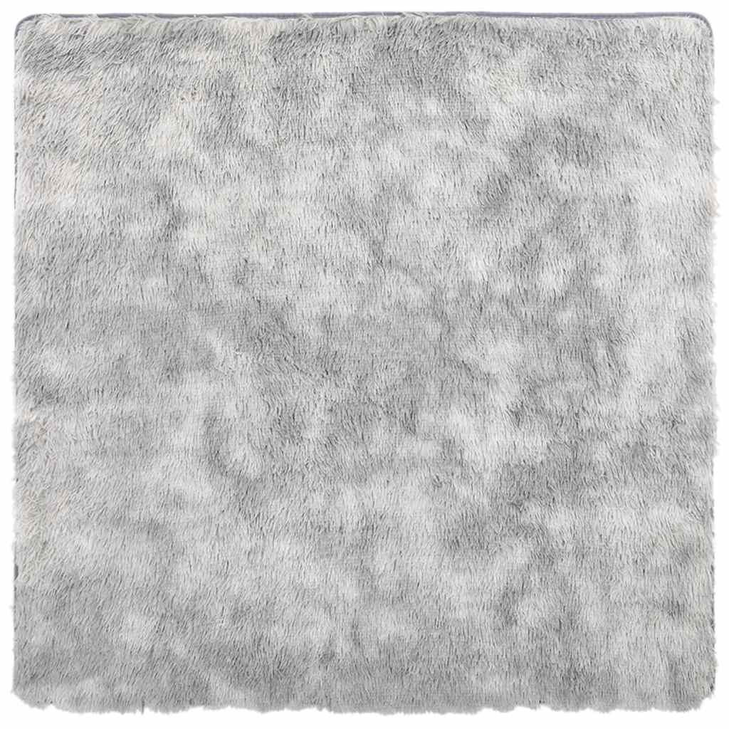 Teppich Shaggy Hochflor NAVARRA Silbergrau 160x160 cm Polyester