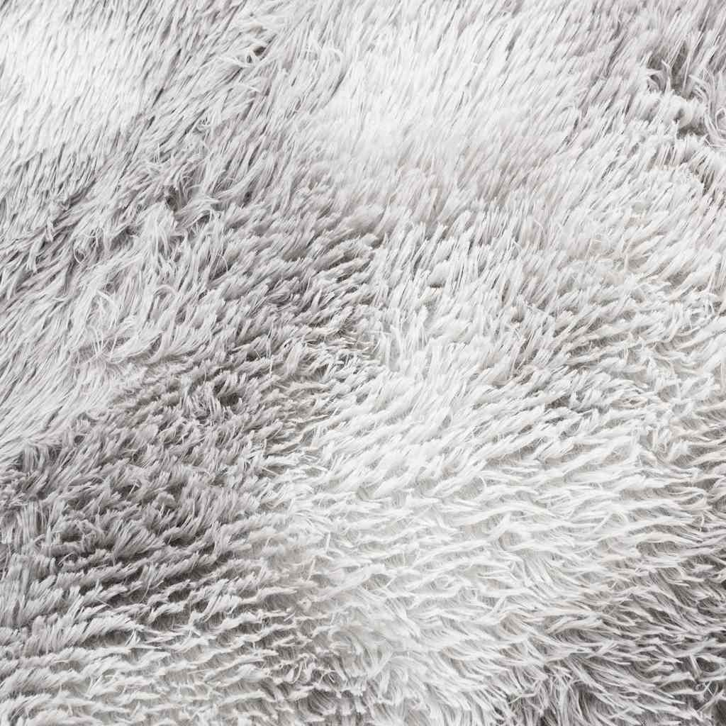 Teppich Shaggy Hochflor NAVARRA Silbergrau 160x160 cm Polyester