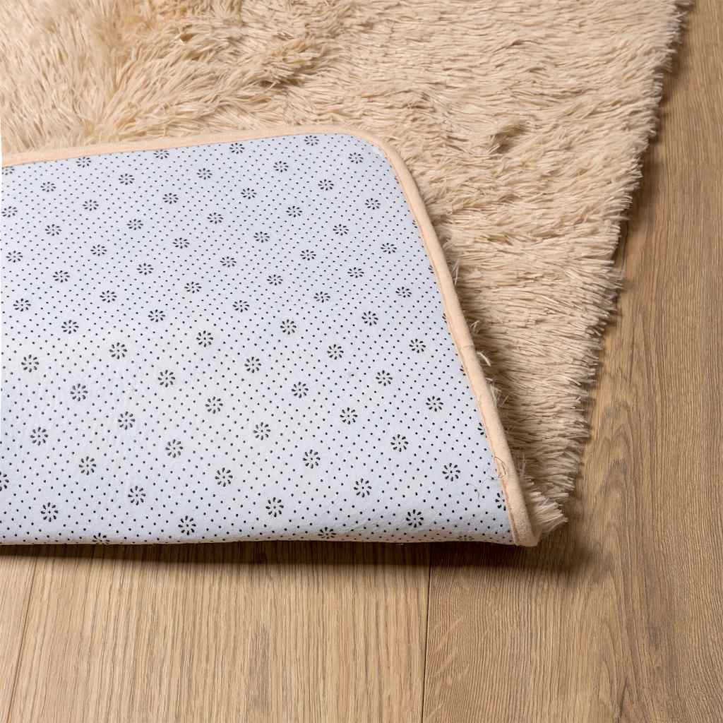 Teppich Shaggy Hochflor NAVARRA Beige 200x200 cm Polyester