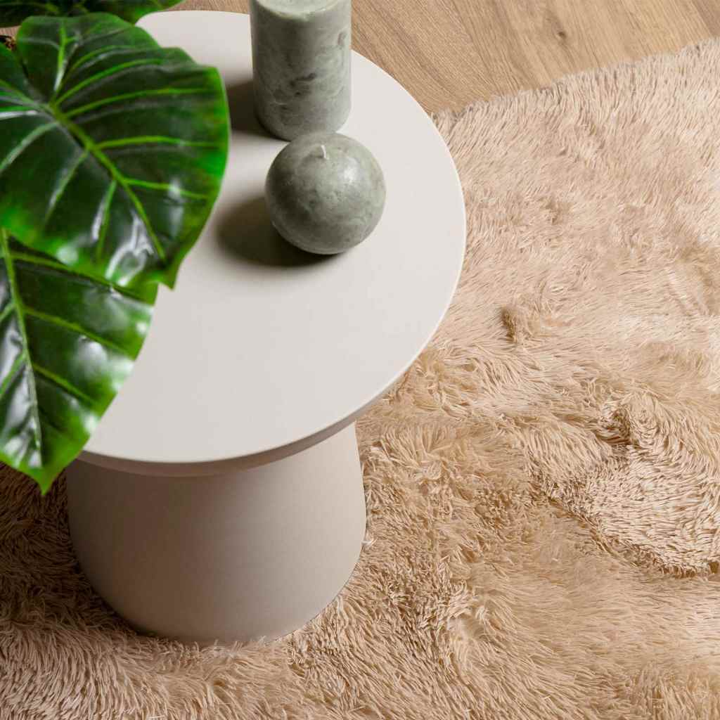 Teppich Shaggy Hochflor NAVARRA Beige 200x200 cm Polyester