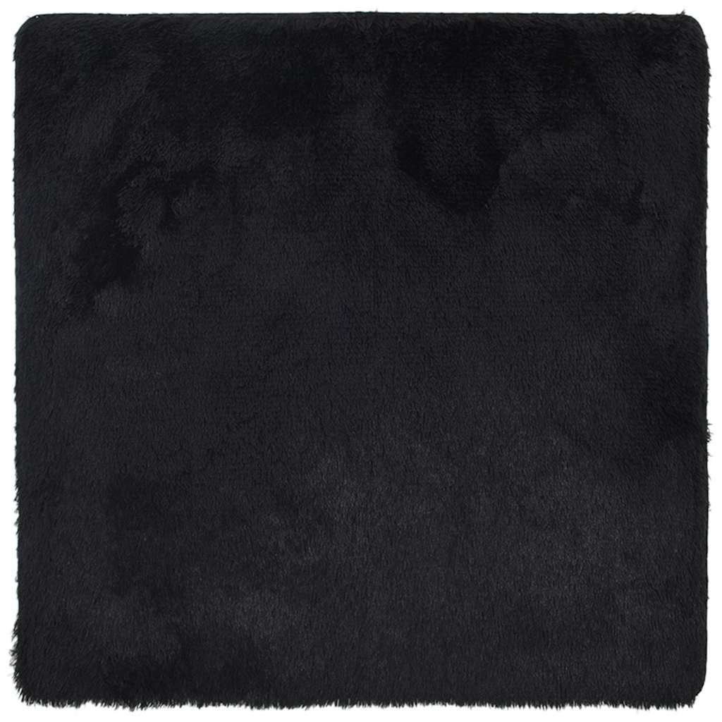 Teppich Shaggy Hochflor NAVARRA Schwarz 200x200 cm Polyester