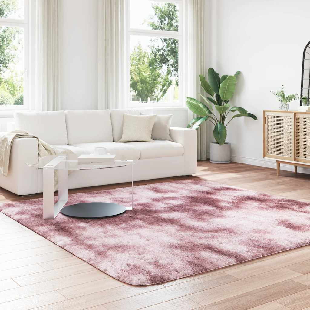 Teppich Shaggy Hochflor NAVARRA Altrosa 240x240 cm Polyester
