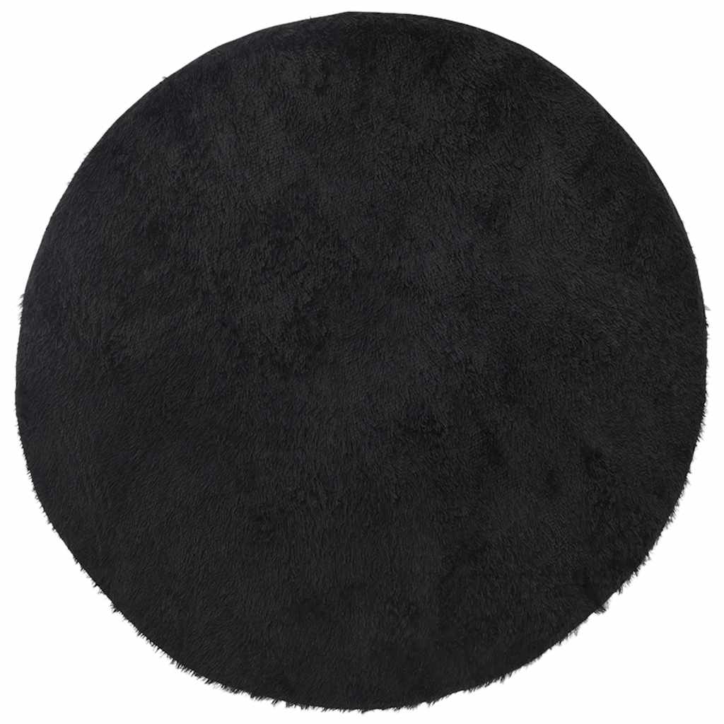Teppich Shaggy Hochflor NAVARRA Schwarz 120x120 cm Polyester