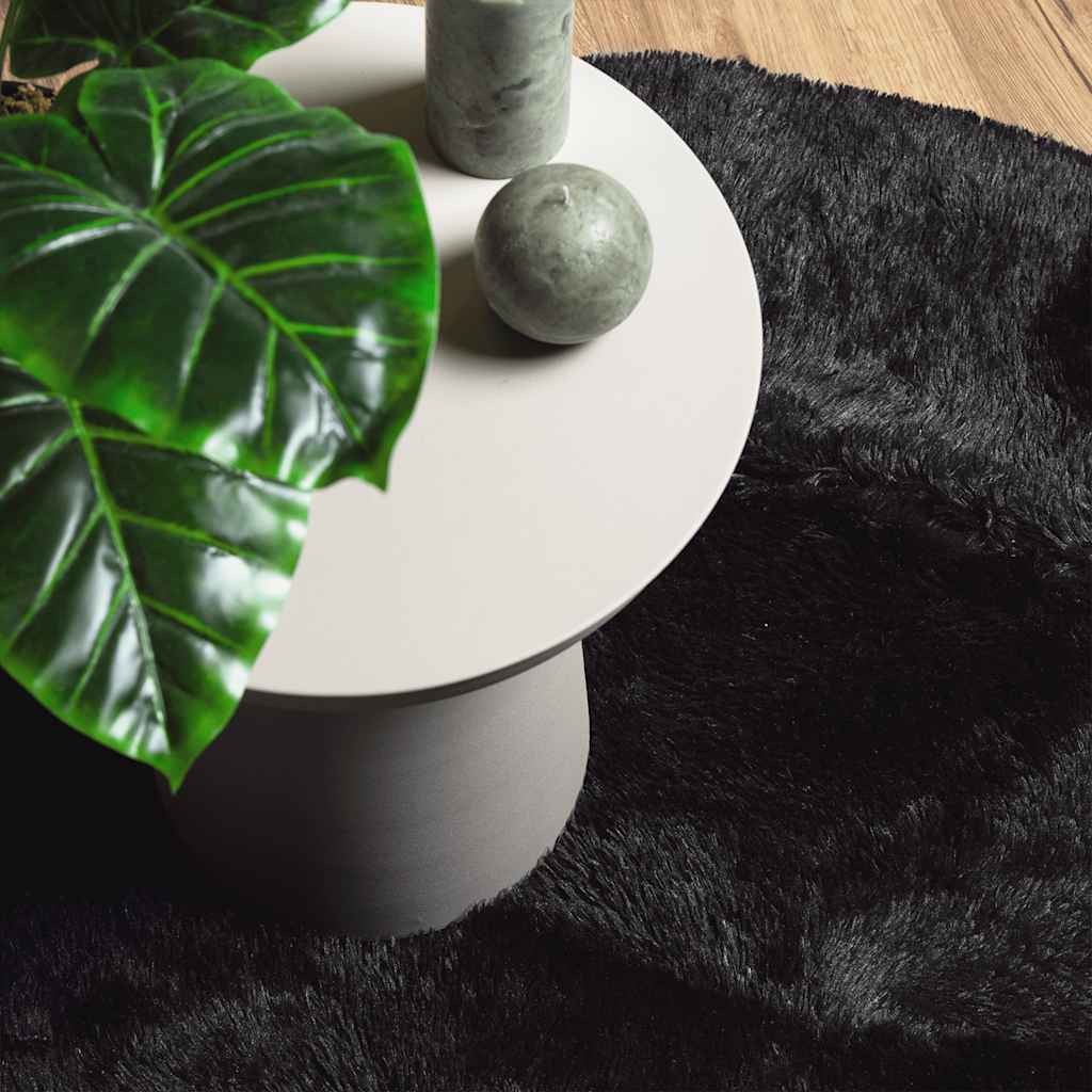 Teppich Shaggy Hochflor NAVARRA Schwarz 120x120 cm Polyester