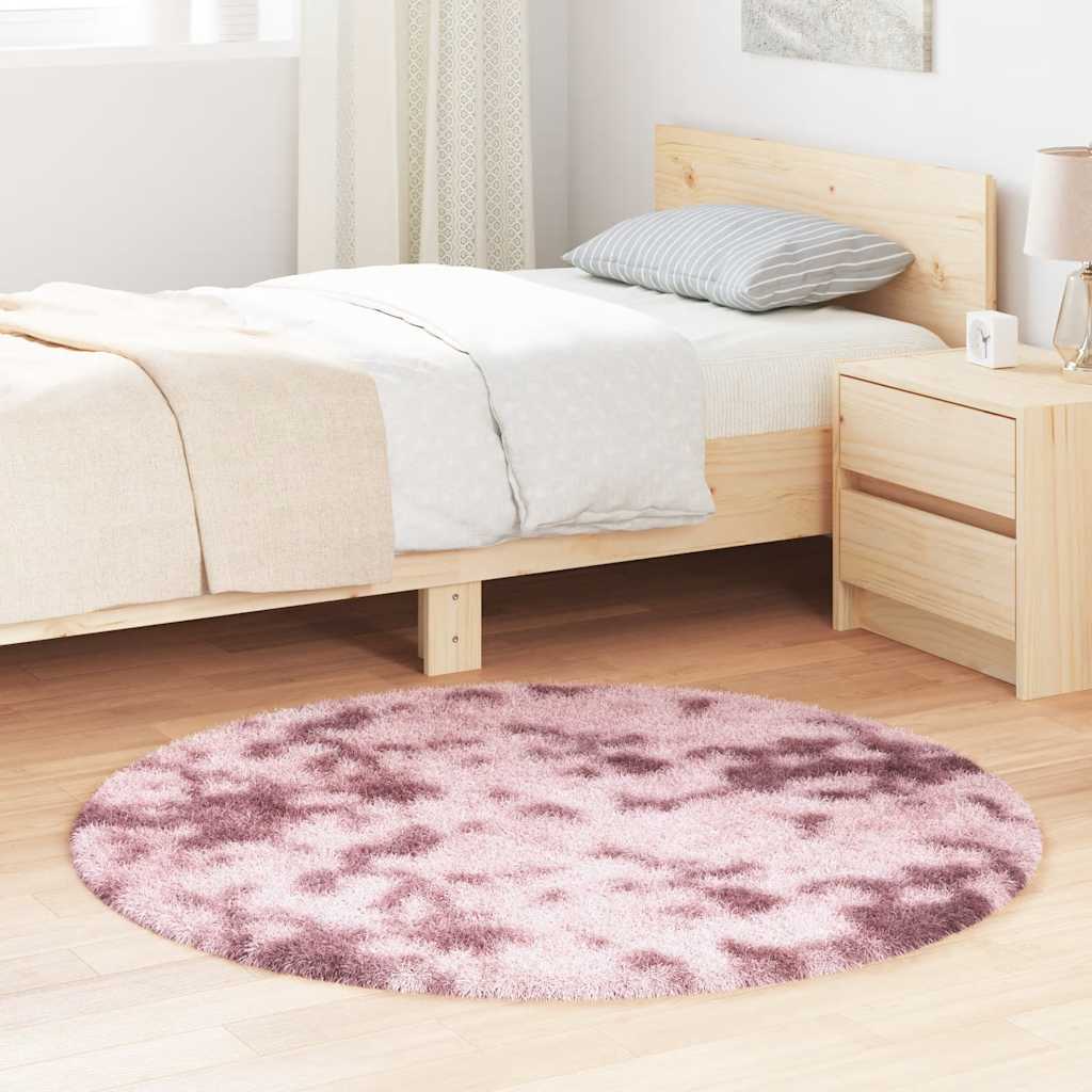 Teppich Shaggy Hochflor NAVARRA Altrosa 120x120 cm Polyester