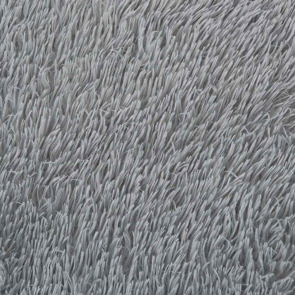 Teppich Shaggy Hochflor NAVARRA Hellgrau 120x120 cm Polyester