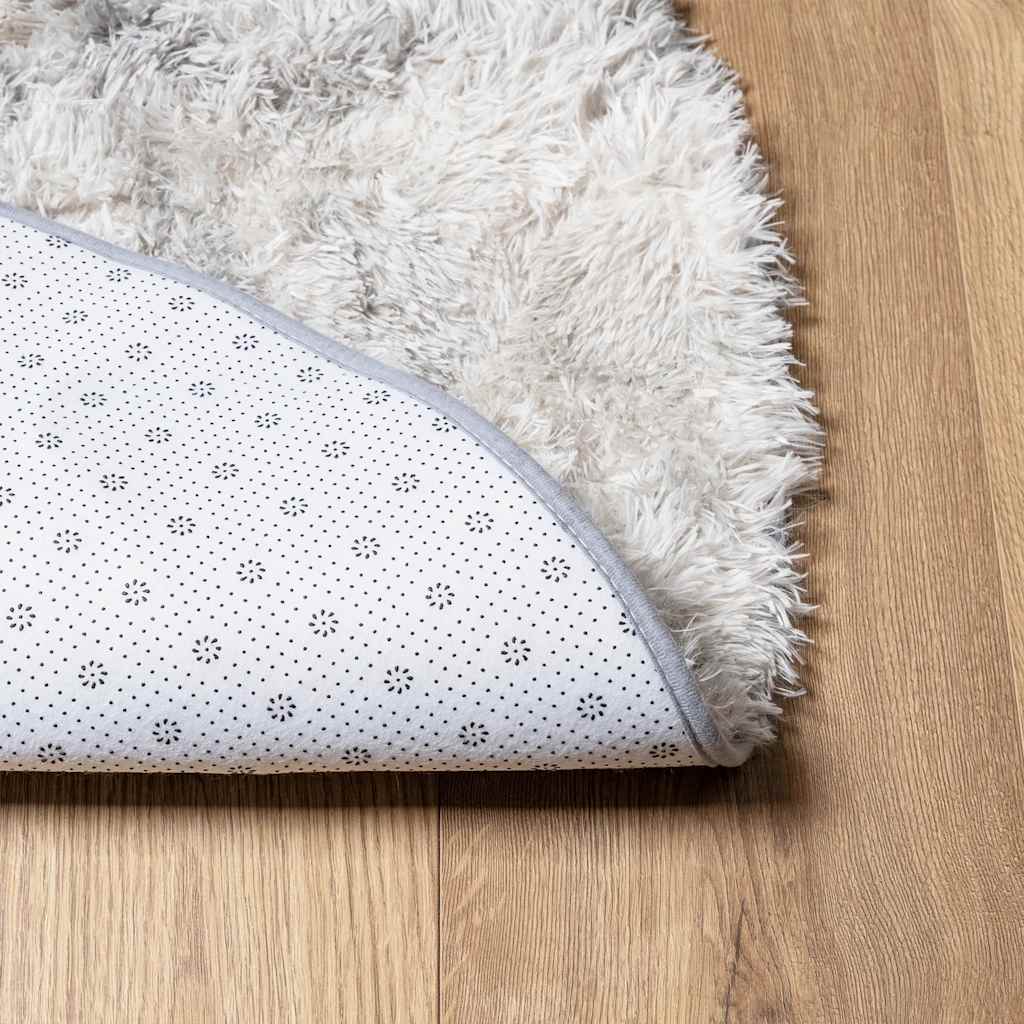 Teppich Shaggy Hochflor NAVARRA Silbergrau 120x120 cm Polyester