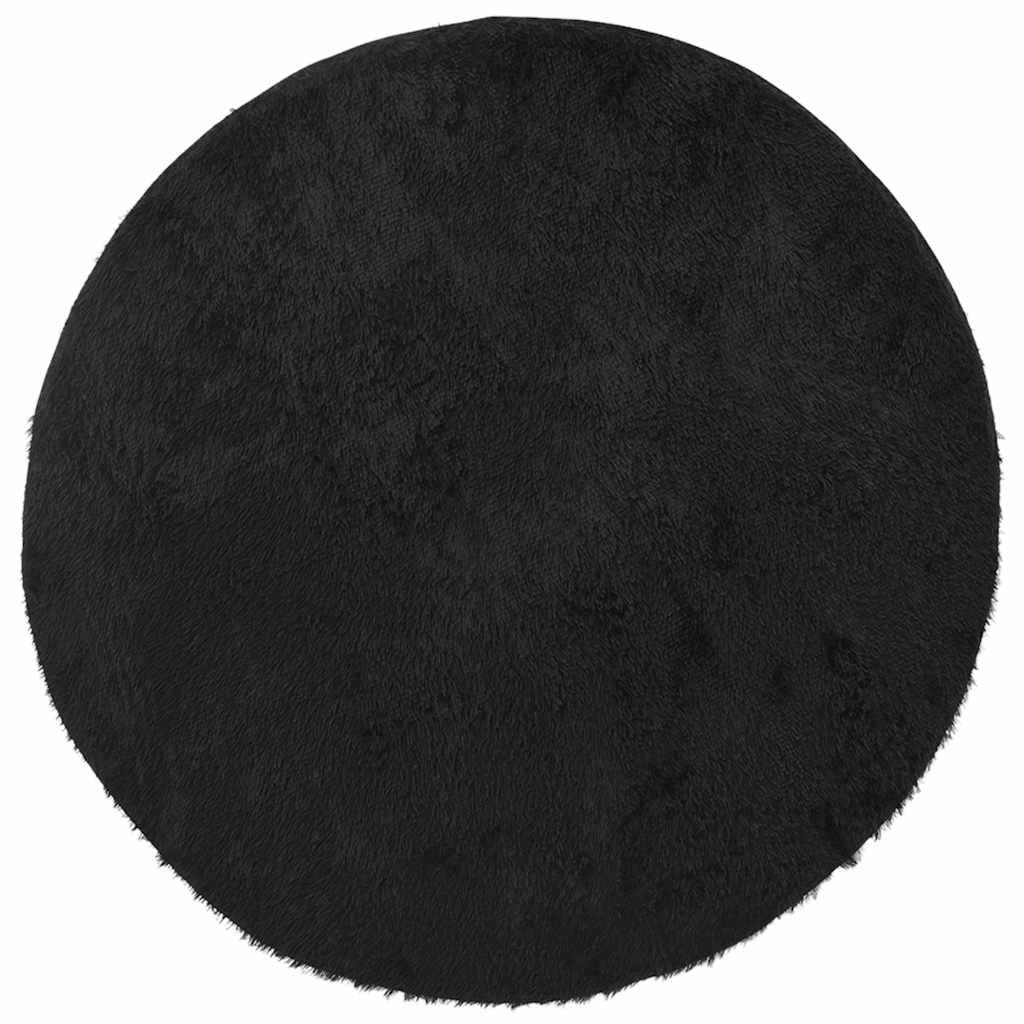 Teppich Shaggy Hochflor NAVARRA Schwarz 160x160 cm Polyester