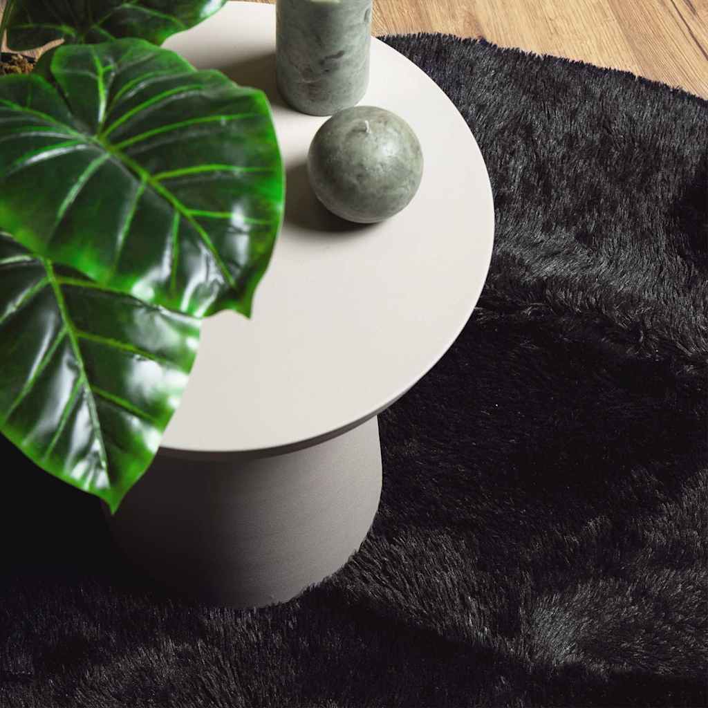 Teppich Shaggy Hochflor NAVARRA Schwarz 160x160 cm Polyester