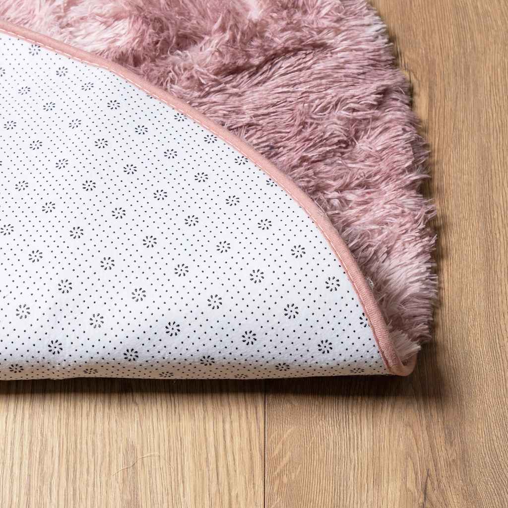 Teppich Shaggy Hochflor NAVARRA Altrosa 160x160 cm Polyester