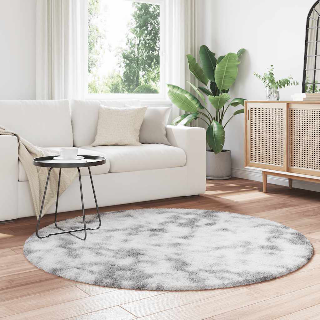 Teppich Shaggy Hochflor NAVARRA Silbergrau 160x160 cm Polyester