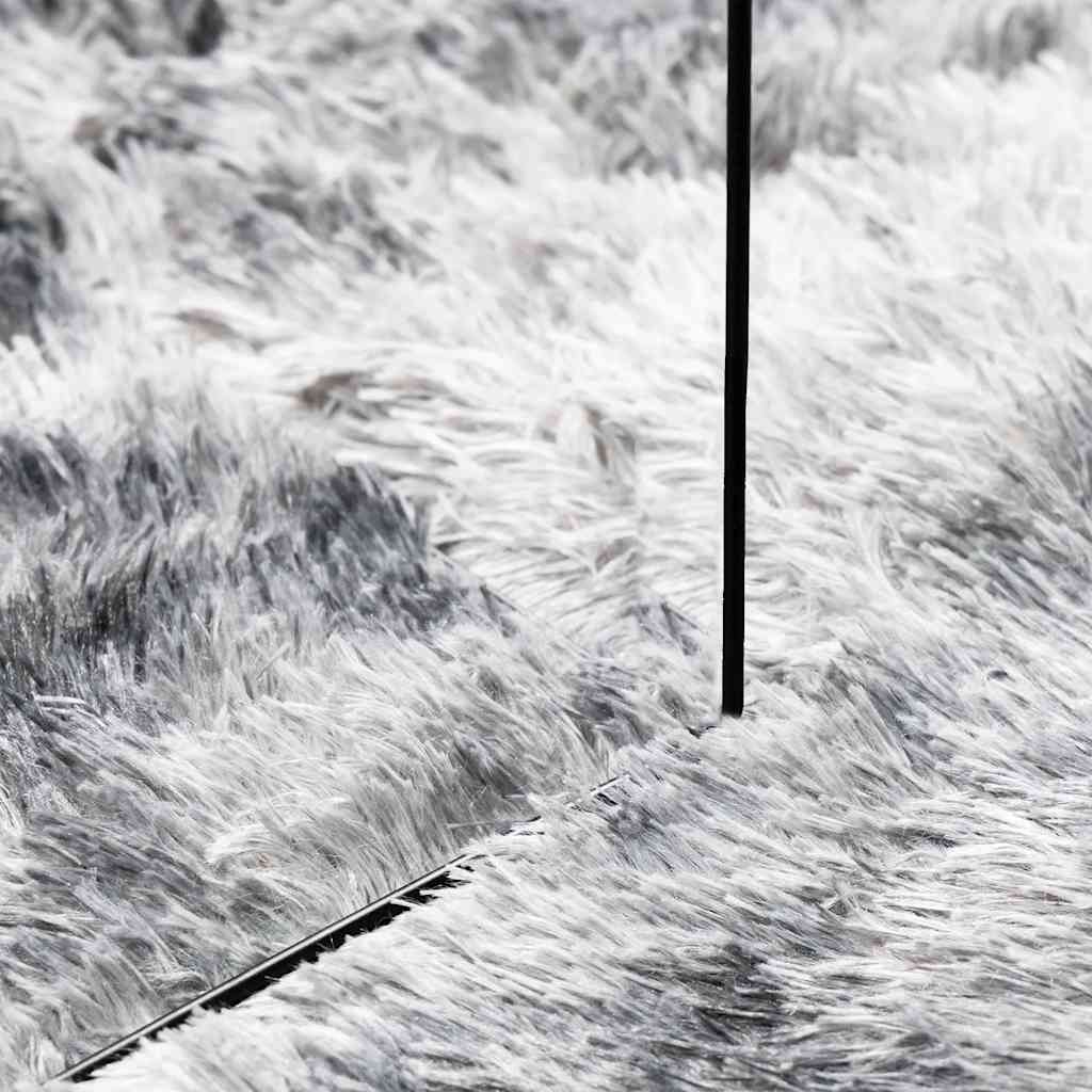 Teppich Shaggy Hochflor NAVARRA Silbergrau 160x160 cm Polyester