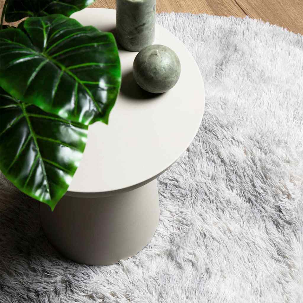 Teppich Shaggy Hochflor NAVARRA Silbergrau 160x160 cm Polyester