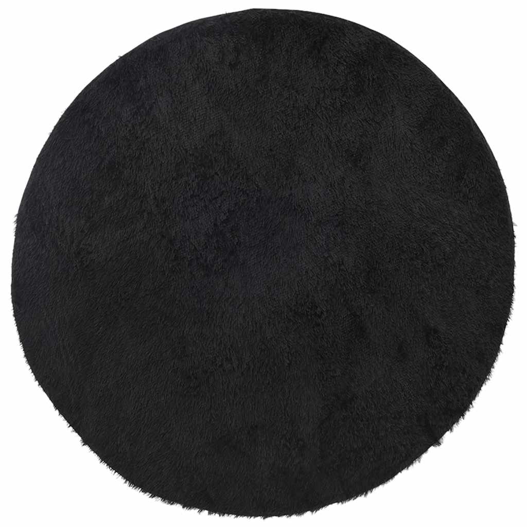 Teppich Shaggy Hochflor NAVARRA Schwarz 200x200 cm Polyester