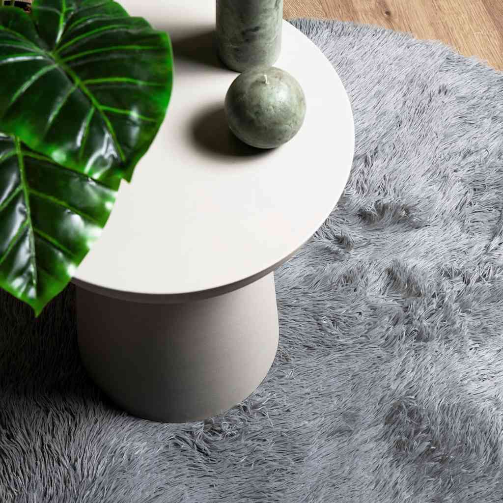 Teppich Shaggy Hochflor NAVARRA Hellgrau 200x200 cm Polyester