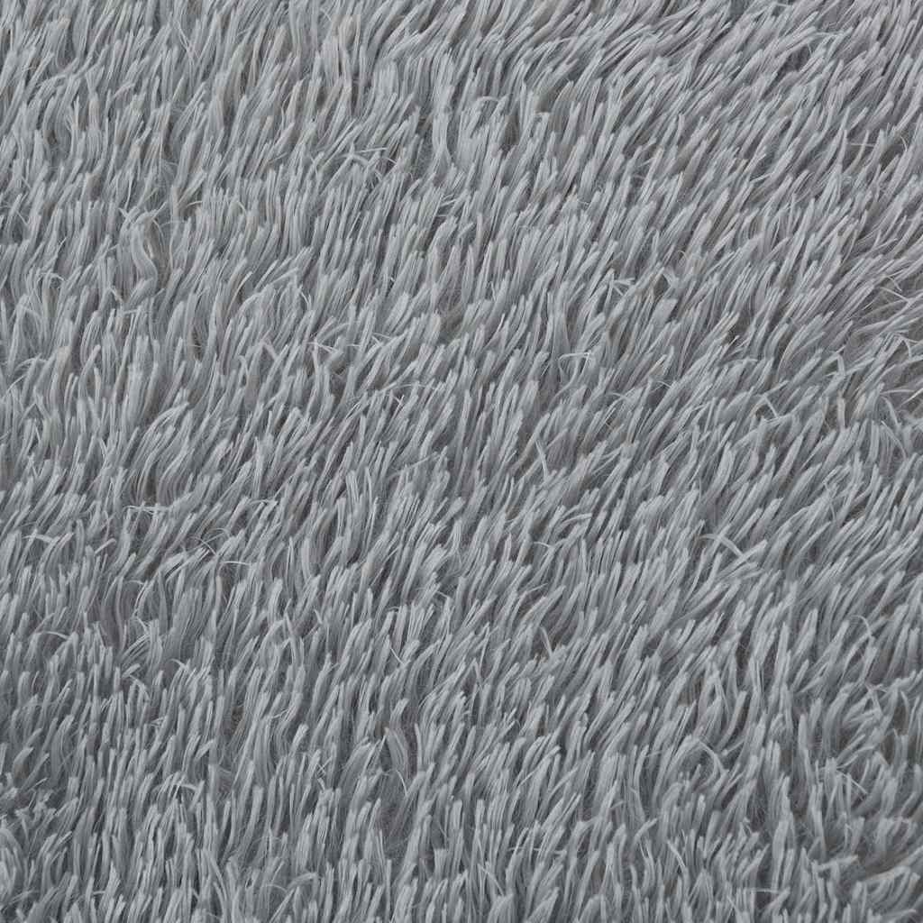 Teppich Shaggy Hochflor NAVARRA Hellgrau 200x200 cm Polyester