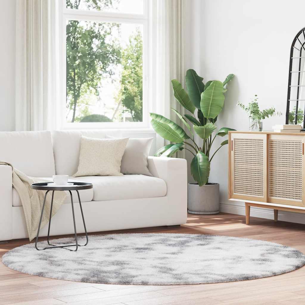 Teppich Shaggy Hochflor NAVARRA Silbergrau 200x200 cm Polyester