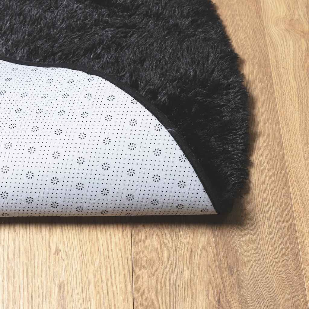 Teppich Shaggy Hochflor NAVARRA Schwarz 240x240 cm Polyester