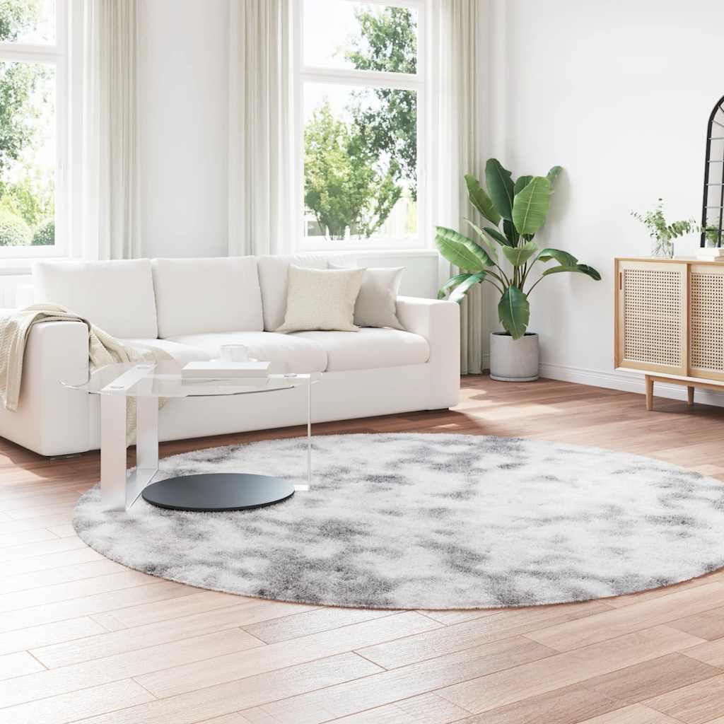 Teppich Shaggy Hochflor NAVARRA Silbergrau 240x240 cm Polyester