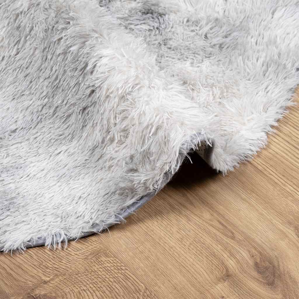Teppich Shaggy Hochflor NAVARRA Silbergrau 240x240 cm Polyester
