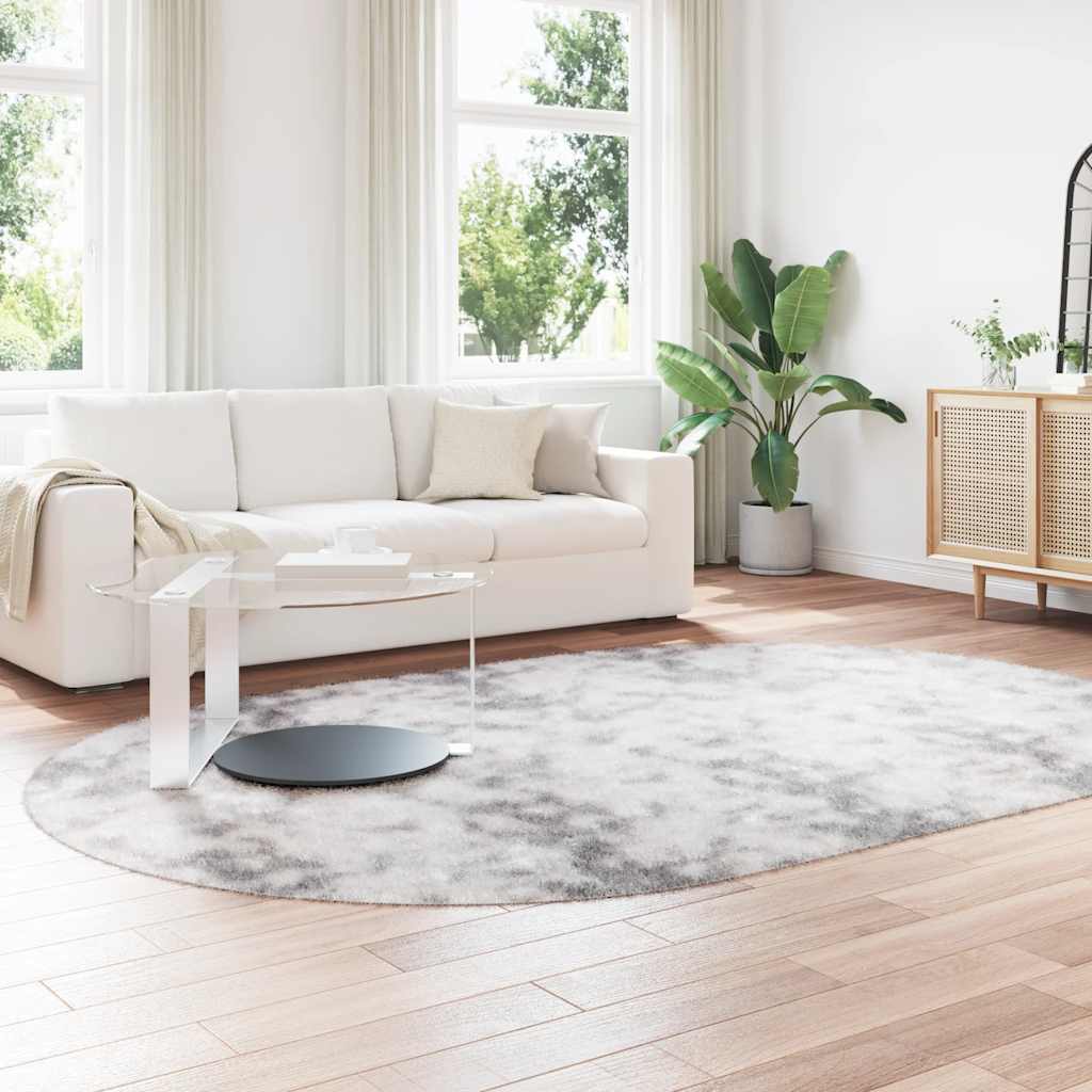 Teppich Shaggy Hochflor NAVARRA Silbergrau 300x200 cm Polyester