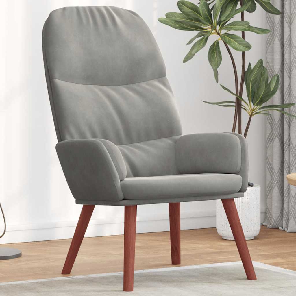 Relaxsessel Hellgrau Samt