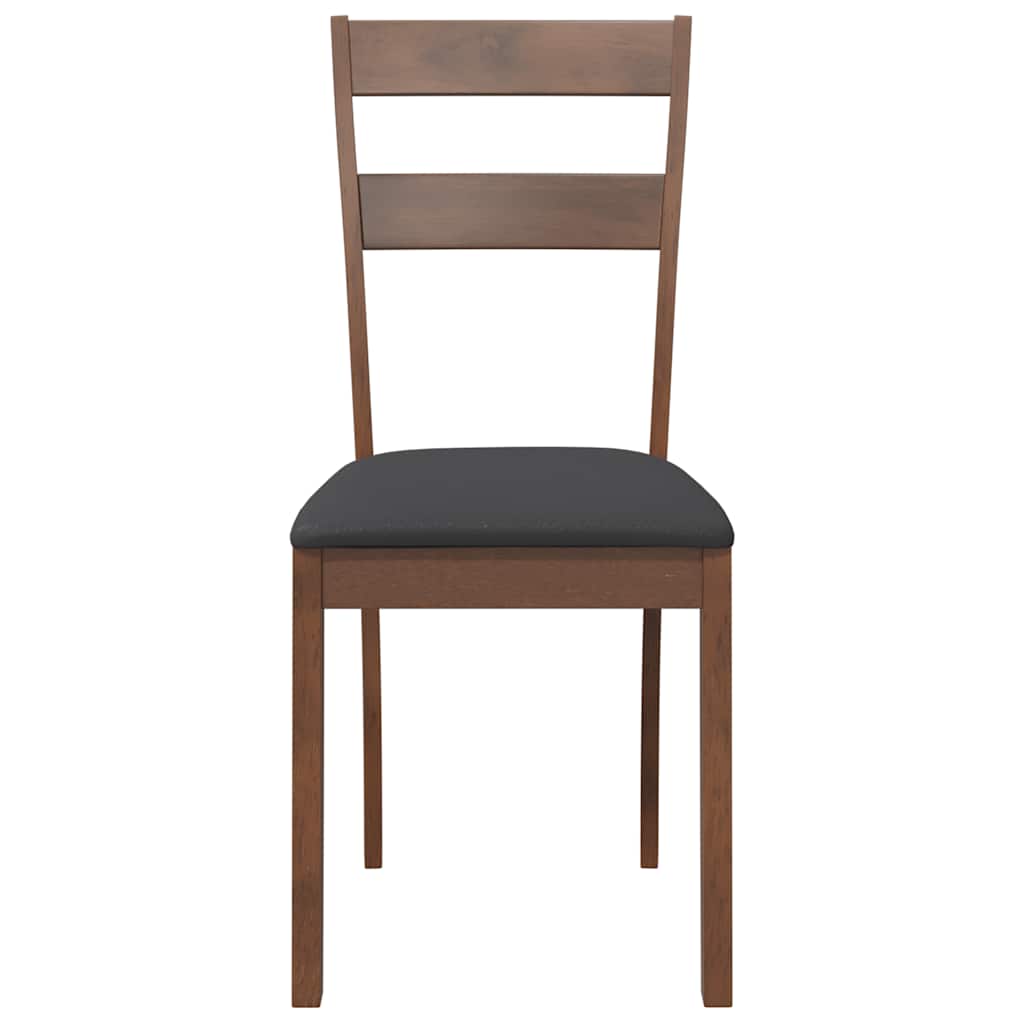 Esszimmerstühle mit Kissen 2 Stk. Braun Massivholz Gummibaum