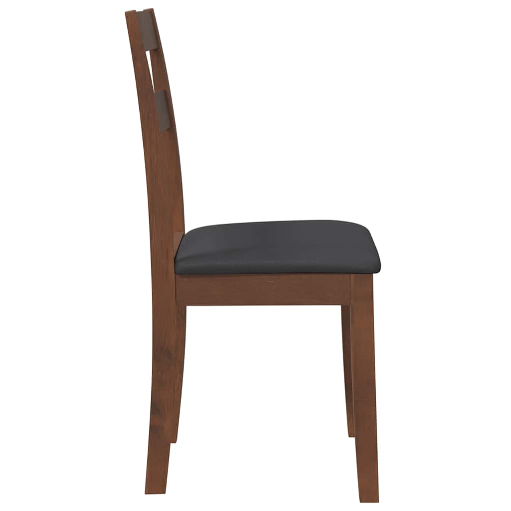 Esszimmerstühle mit Kissen 2 Stk. Braun Massivholz Gummibaum
