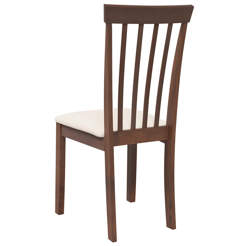 Esszimmerstühle mit Kissen 2 Stk. Braun Massivholz Gummibaum