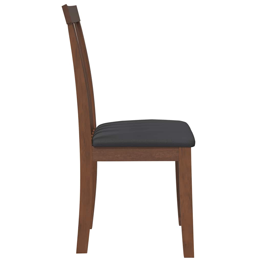 Esszimmerstühle mit Kissen 2 Stk. Braun Massivholz Gummibaum