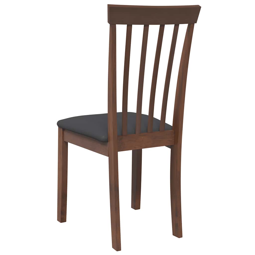Esszimmerstühle mit Kissen 2 Stk. Braun Massivholz Gummibaum