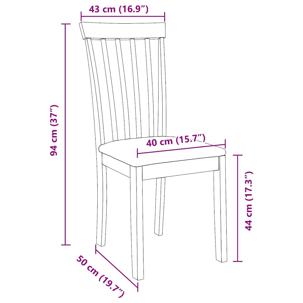 Esszimmerstühle mit Kissen 2 Stk. Braun Massivholz Gummibaum