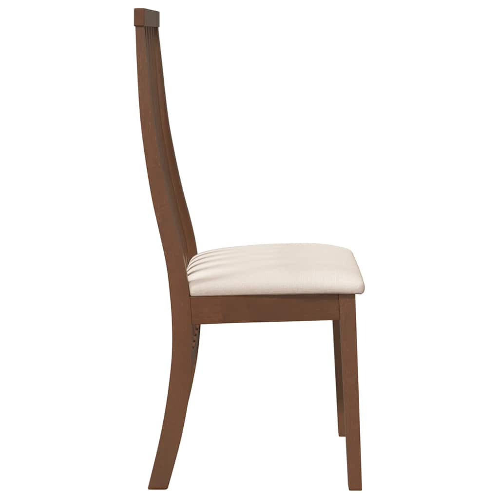 Esszimmerstühle mit Kissen 2 Stk. Braun Massivholz Gummibaum