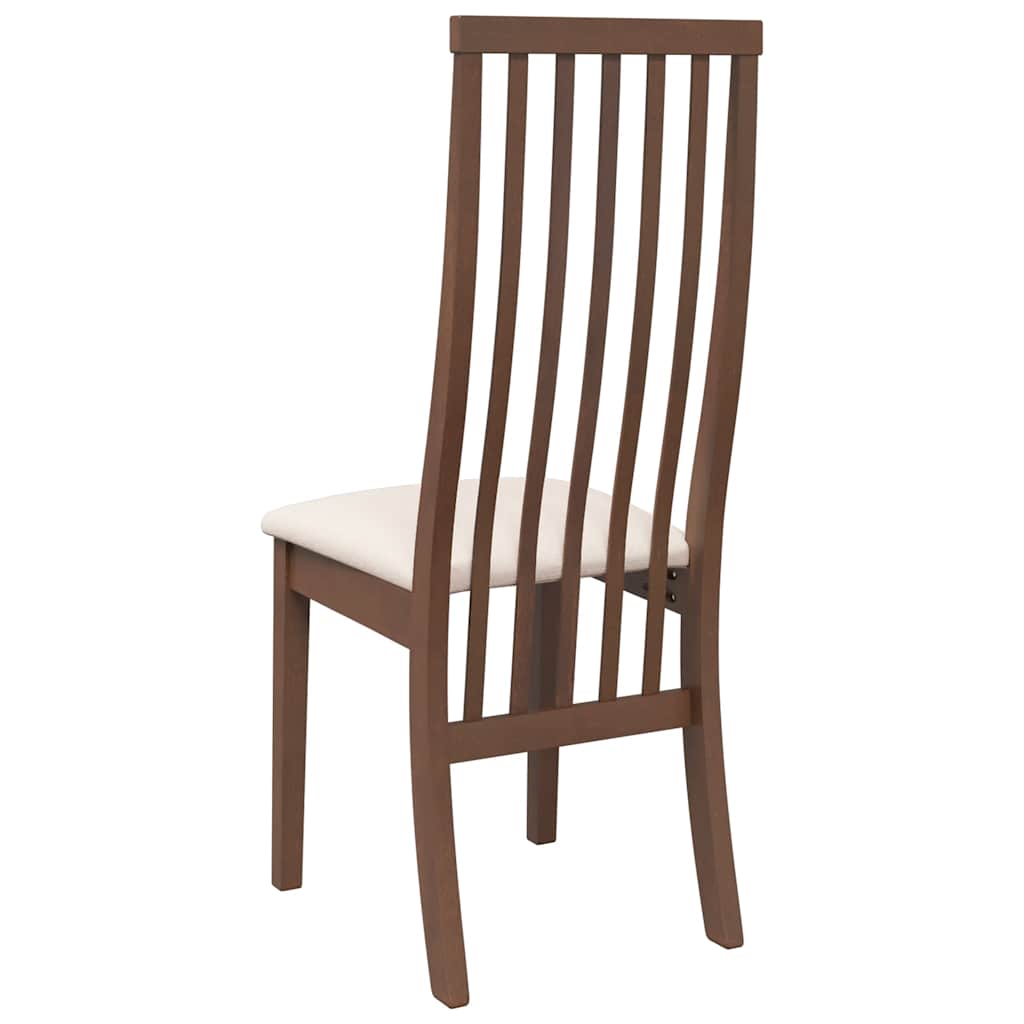 Esszimmerstühle mit Kissen 2 Stk. Braun Massivholz Gummibaum