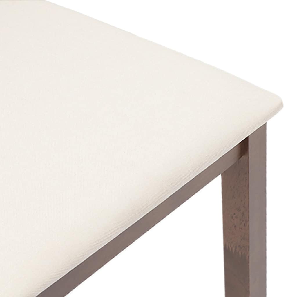 Esszimmerstühle mit Kissen 2 Stk. Braun Massivholz Gummibaum