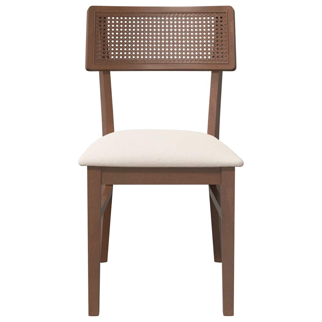 Esszimmerstühle mit Kissen 2 Stk. Braun Massivholz Gummibaum