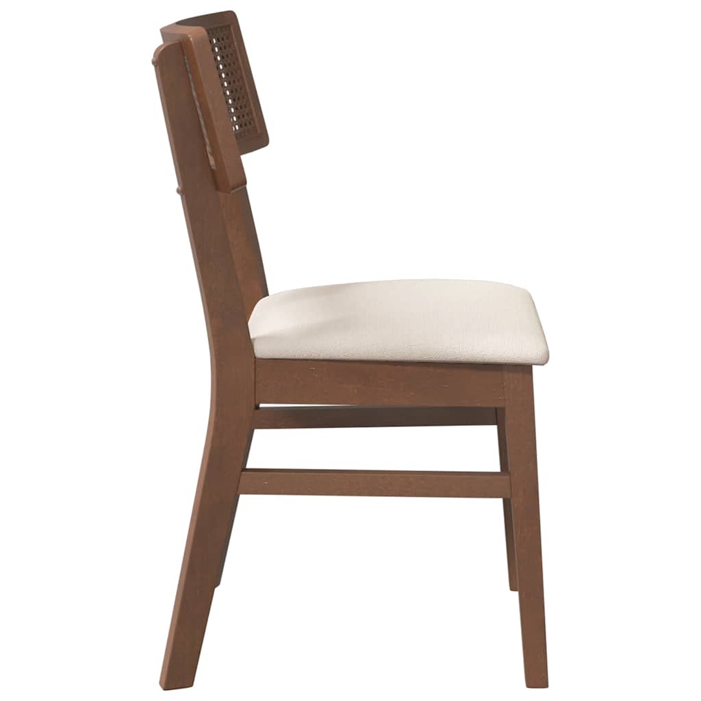 Esszimmerstühle mit Kissen 2 Stk. Braun Massivholz Gummibaum