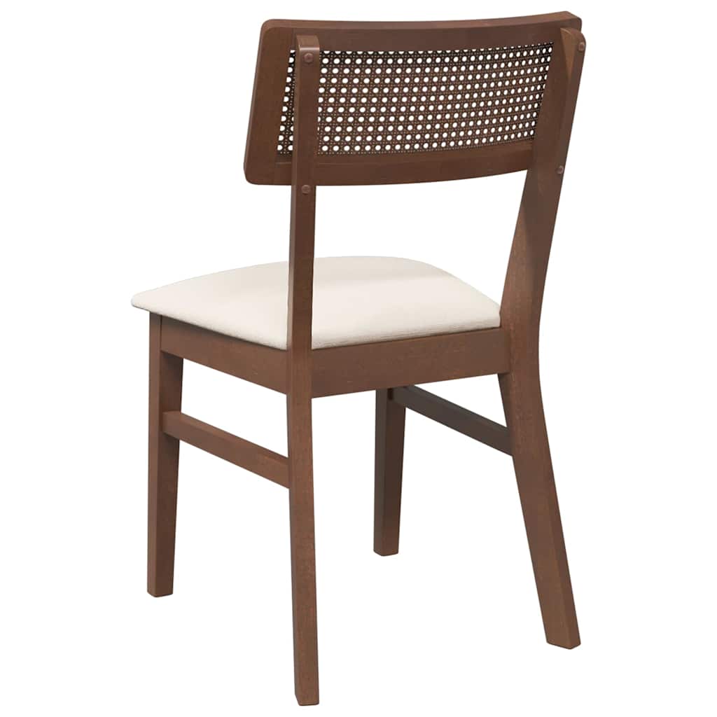 Esszimmerstühle mit Kissen 2 Stk. Braun Massivholz Gummibaum