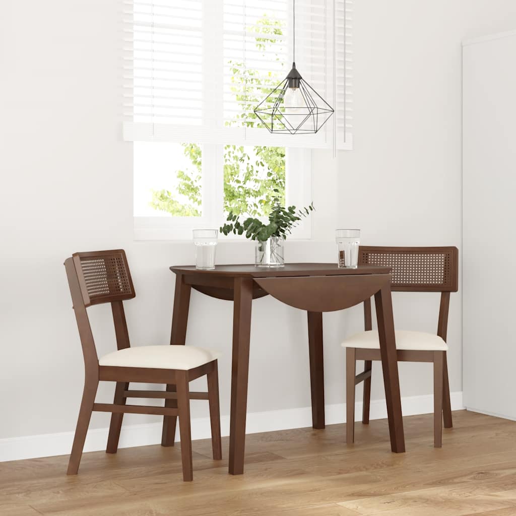 Esszimmerstühle mit Kissen 2 Stk. Braun Massivholz Gummibaum