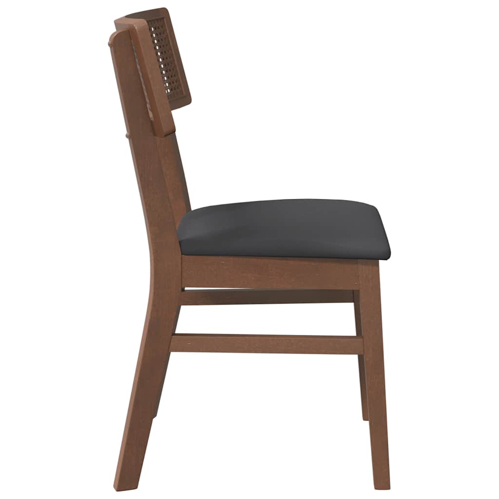 Esszimmerstühle mit Kissen 2 Stk. Braun Massivholz Gummibaum