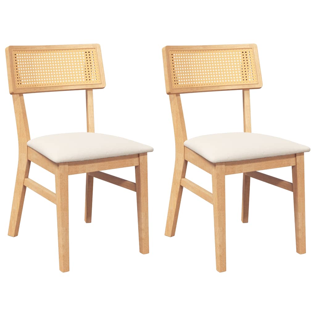 Esszimmerstühle mit Kissen 2 Stk. Massivholz Gummibaum