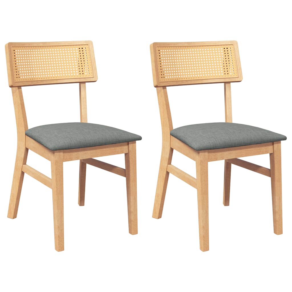 Esszimmerstühle mit Kissen 2 Stk. Massivholz Gummibaum