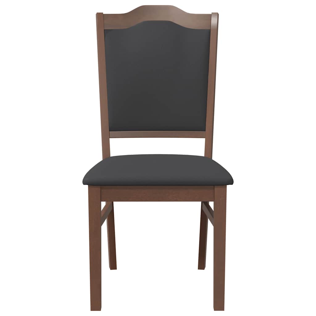 Esszimmerstühle mit Kissen 2 Stk. Braun Massivholz Gummibaum