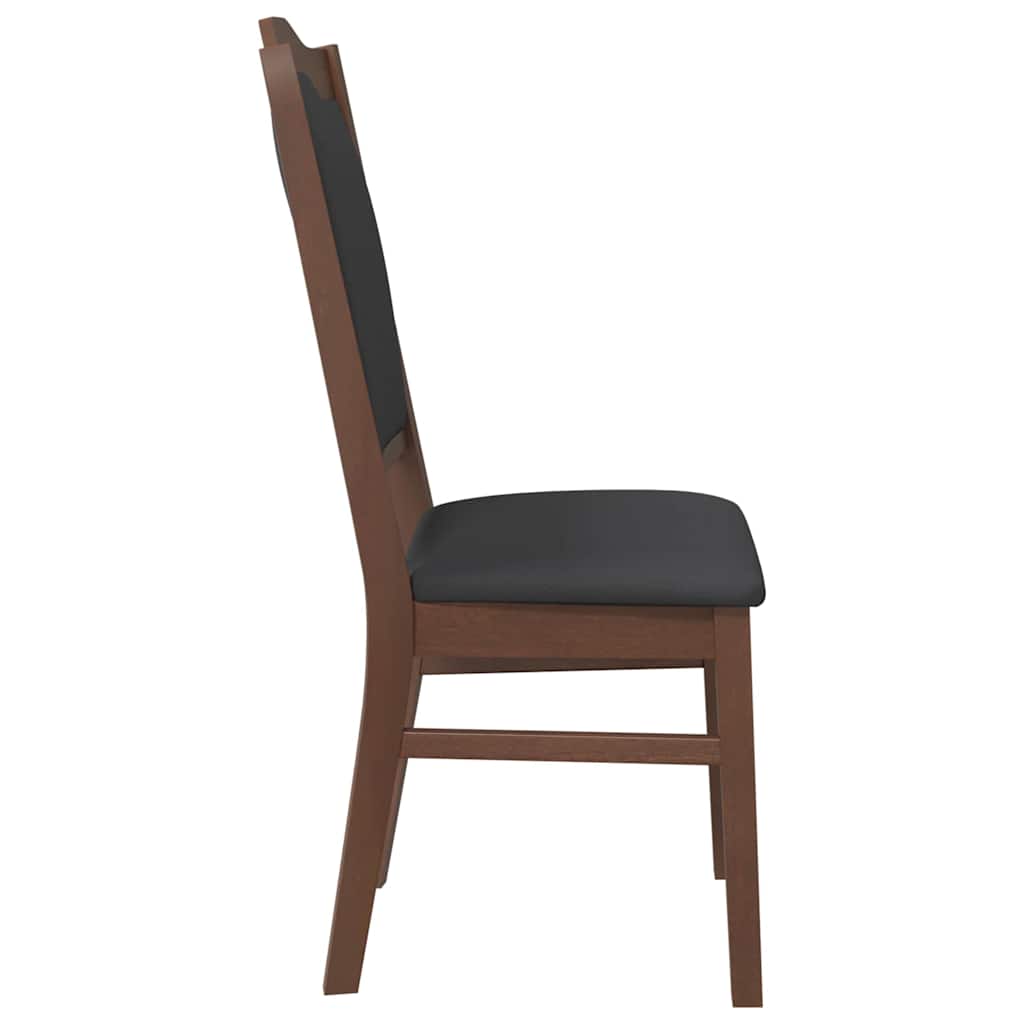 Esszimmerstühle mit Kissen 2 Stk. Braun Massivholz Gummibaum