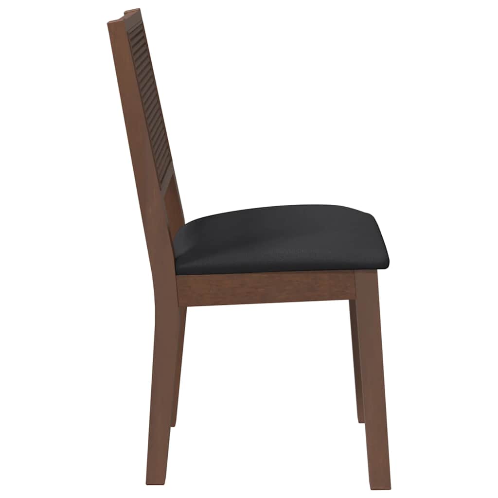 Esszimmerstühle mit Kissen 2 Stk. Braun Massivholz Gummibaum